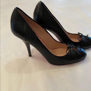 Emanuel Ungaro Black Python Skin Heel size 39